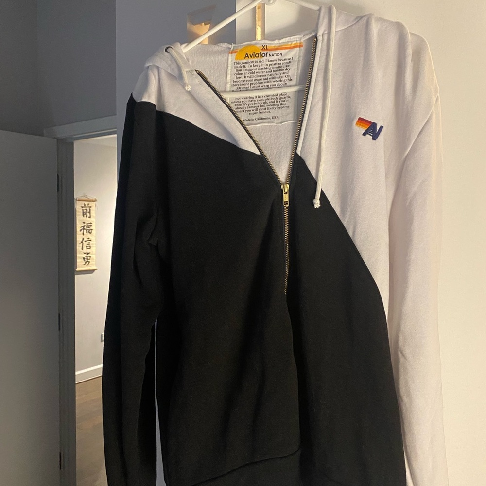 Aviator Nation Black and White Hoodie